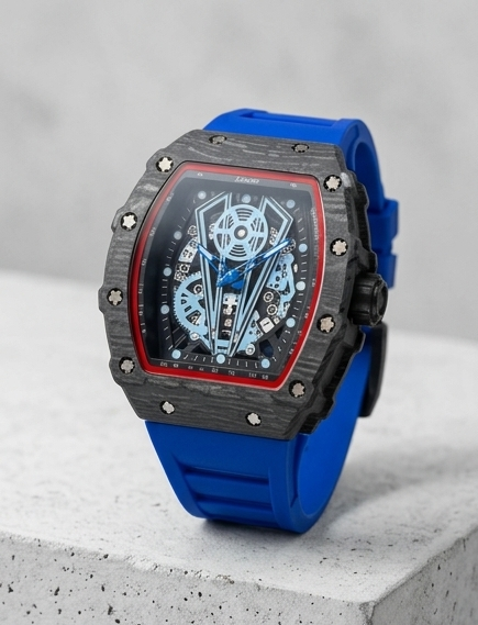 Zelantar Carbon Fiber Skeleton Dial Sports Watch