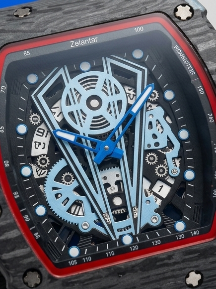 Zelantar Carbon Fiber Skeleton Dial Sports Watch